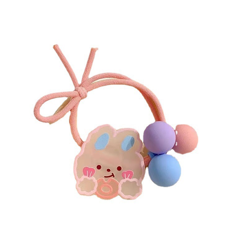 Dibujos animados colorido graffiti pelo banda verano nuevo color caramelo cuentas redondas flor cabeza cuerda alta banda de goma elástica tocado para mujeres