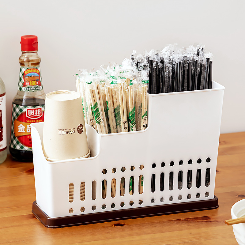 Multifunctional Chopstick Holder Commercial Chopstick Cage for Restaurants and Fast Food Stores Disposable Cup Tissue Paper Spoon Storage Box Desktop