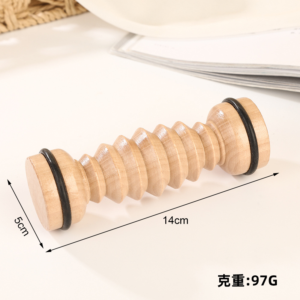 Massage stick with rubber rings at both ends 14*5cm