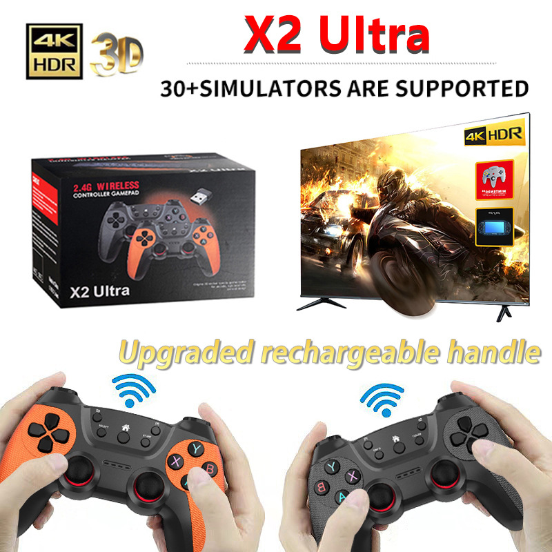 Consola de Juegos Retro Inalámbrica de Alta Definición X2ultra para el Hogar, Consola de Juegos X2pro GD10 de Estilo Retro