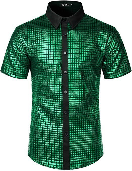 2023 men's dress shirt buttons sequined shirts cosplay costume XuanZi disco  party in the 70 s