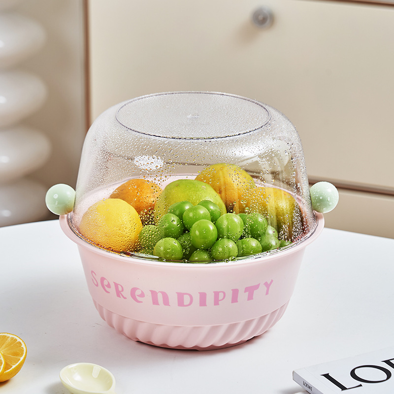 Canasta de drenaje de dopamina en el hogar Cocina de alto valor en el hogar Lavado de verduras de doble capa en el hogar Lavado de frutas de gran capacidad Canasta de verduras