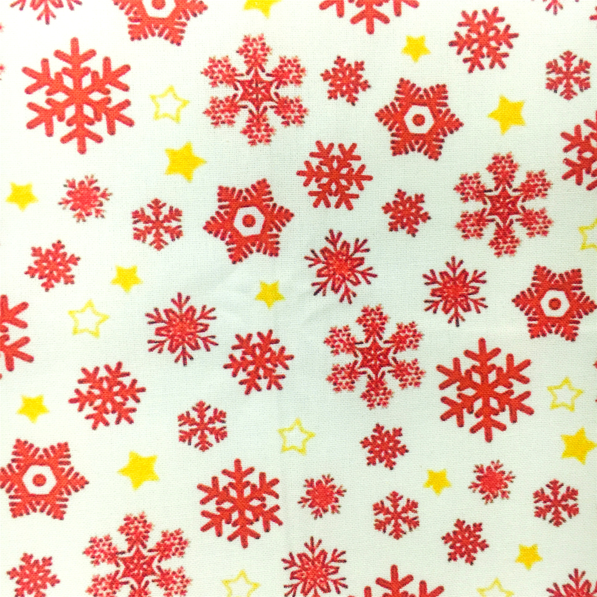 クリスマス雪花模様の薄いポリエステル綿や四面弾ニット生地のプリント生地手作りdiyシャツスカート服装生地