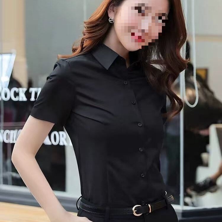 Slim-Fit Shirt for Women, Thin Cardigan, Professional Workwear Uniform [3 Buttons on the Chest to Prevent Exposure of the Chest Area]
