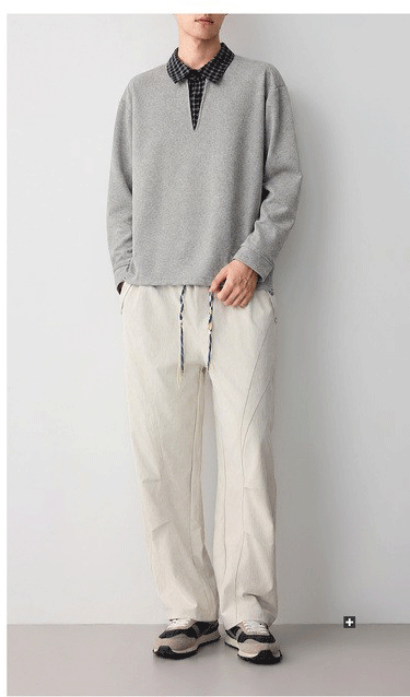 Áo hoodie nam nỉ hai lớp cổ lạnh kiểu giả hai lớp — đen chi tiết 13