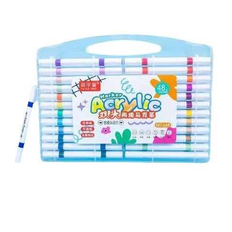 Lápiz de marcador de acrílico de cabeza suave de dos cabezas para niños pintando lápiz de pintura de acrílico para estudiantes de graffiti de color opaco lápiz de color