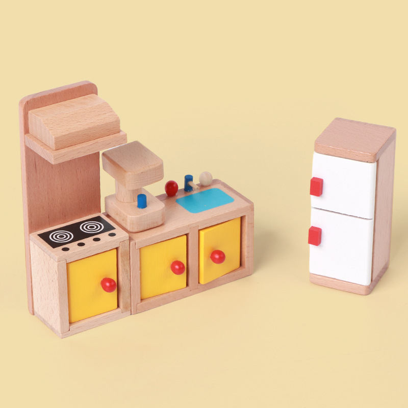 Juegos de juegos divertidos para niños de madera Simulación de muebles pequeños para niños Juguetes Juegos de mesa interactivos para padres e hijos image 2