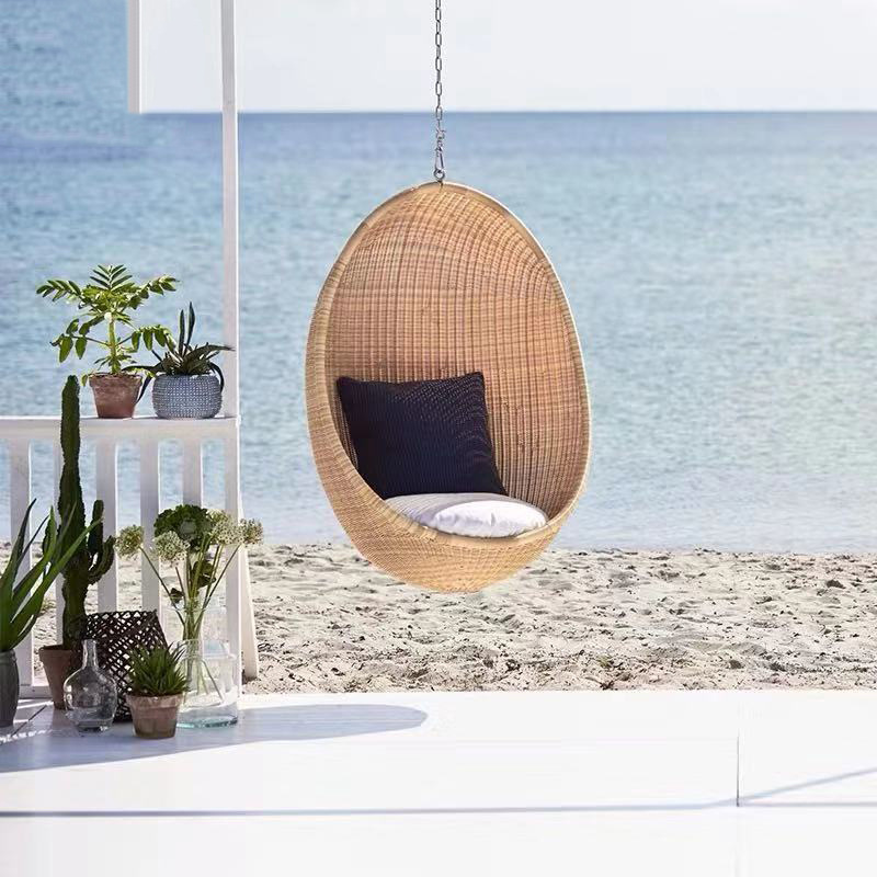 Outdoor hanging basket swing Net red ins outdoor bird's nest hanging chair leisure balcony courtyard home cradle rattan chair Nordic
