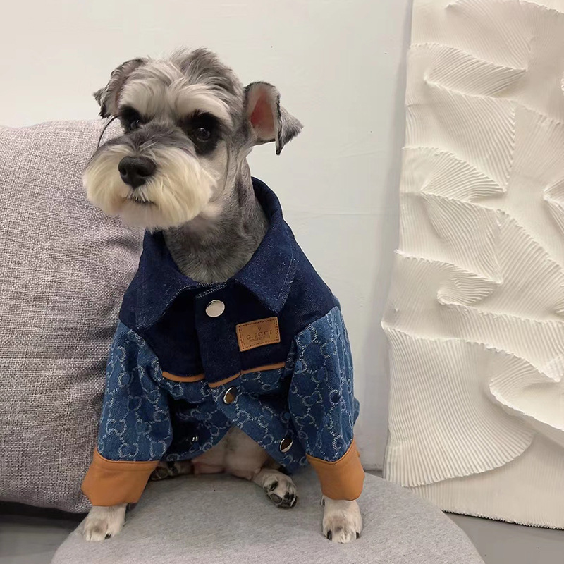 Pet Clothing for Small Dogs, Schnauzer and Teddy, Cross-border, Fall/Winter Denim Jacket, Warm, Fleece Lined, Thickened