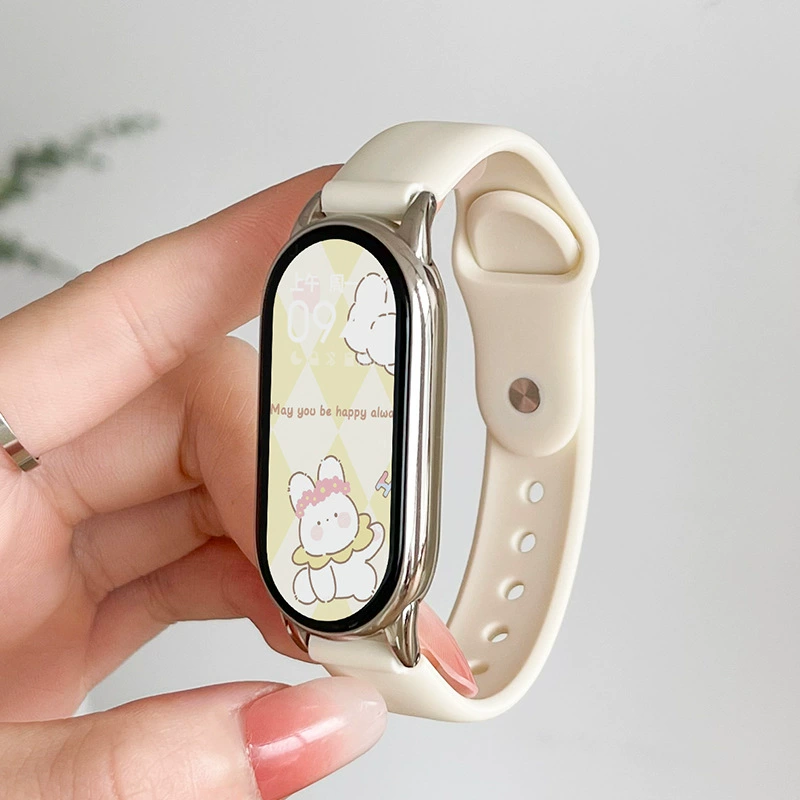 Ремешок для часов (Xiaomi Mi Band 10/9/8/7/6/5/4/3) силиконовая замена, дышащий, совместим с NFC