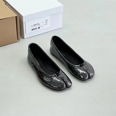 純オリジナル黒足袋和風馬蹄スプリットトゥシューズ本革レディースフラットシューズレディースシープスキンシューズバレエスタイル