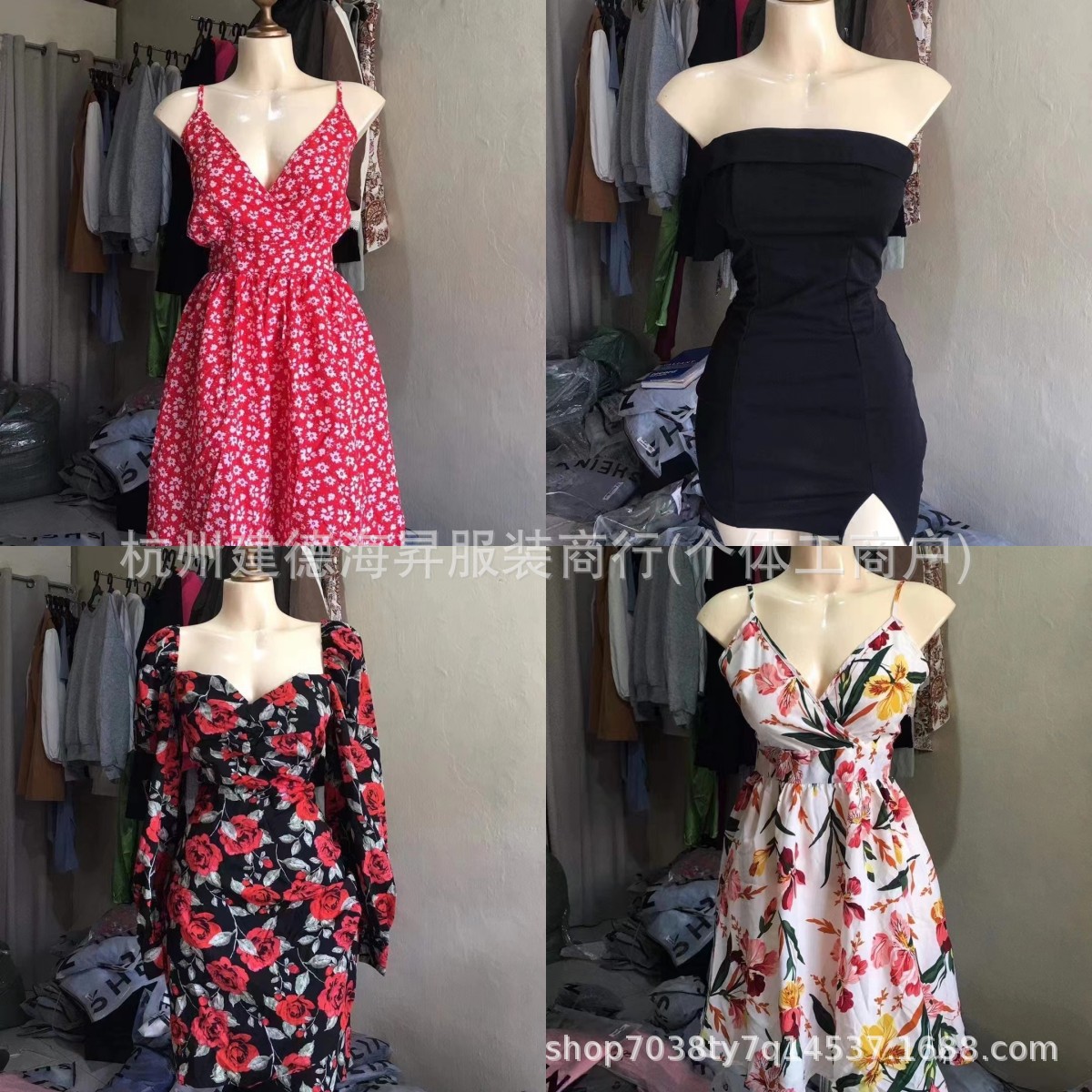 Comercio exterior, vestido de mujer de verano misceláneo, vestido de temperamento largo, fábrica de Xiyin, stock transfronterizo bajo