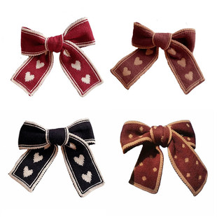 Autumn and Winter Wool Big Bow Hairpin Back Head Korean Internet Celebrity Hairpin Headwear Hair Accessories Top Clip Spring Clip