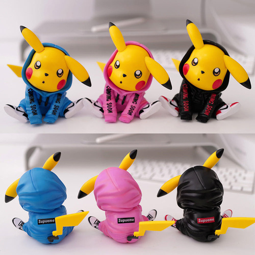 Pokemon Pokémon trendy clothing camouflage clothing sitting Pikachu Pokémon anime hand model ornaments