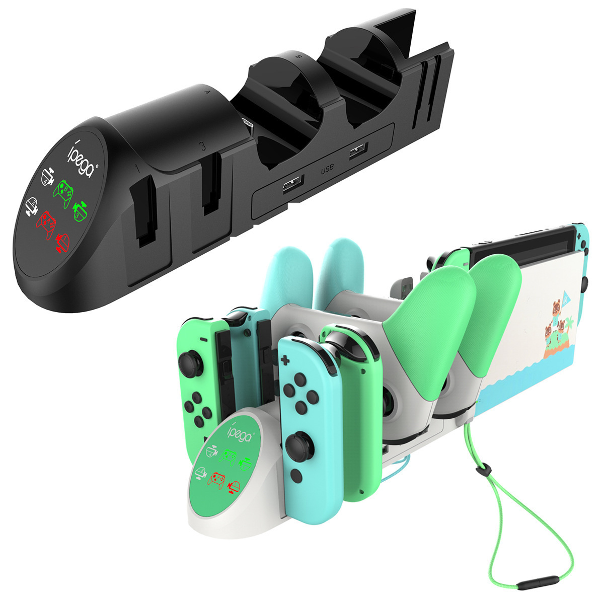 PG-9187 Mobile Switch Motor Car No.6 Seat Charge Joy-Con Small Handle PRO Game Handle Charger