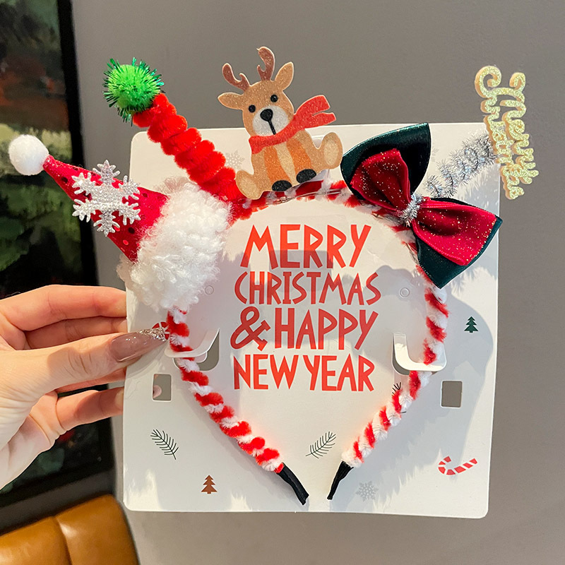 Bonito Minnie arco de cabeza de Navidad mujer dulce cabello fijación de cabello fiestas de cabello adornos de tocado