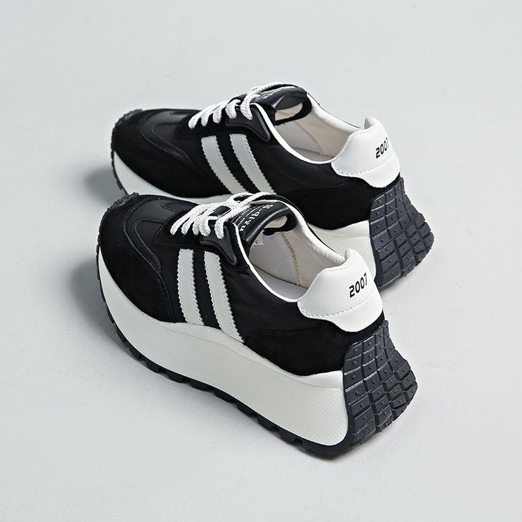 Forrest Gump Shoes Women's New Thick Sole Shoes Popular Women's Leather Heightening Retro Maillard Sports Women's Shoes_voghion.com