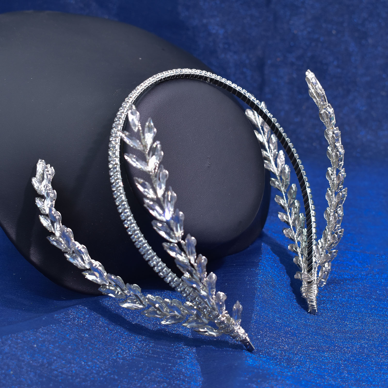 450g Weight Hair Band, Party Headpieces Hair Accessories Type 1 Piece Quantity Holiday, Wedding Occasion Rhinestone Material Leaf Pattern Women's Gender Handmade Design Original Design Style Women's Original Design Leaf Rhinestone Handmade Hair Band Party Headpieces 3
