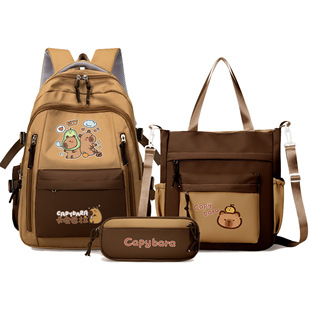 Men's and Women's Junior High School Large-Capacity Cute Backpack Capibala Junior High School Girls' School Bag