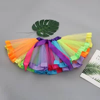Европейская и американская детская радужная юбка сетчатая юбка Tutu юбка детская радуга Принцесса юбка детская юбка Юбка Юбка Оптовая продажа