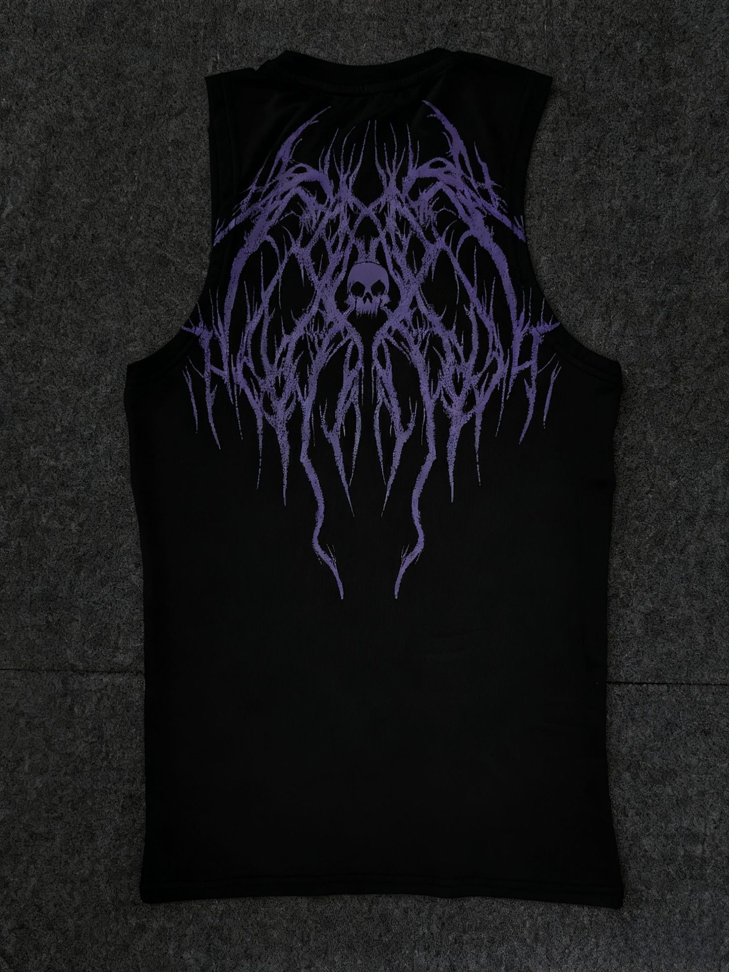 Men's Thorn Print Vest High Street Trendy Brand Sleeveless T-Shirt Quick Drying Fitness Tight Fitting Summer Top_viptrois.com
