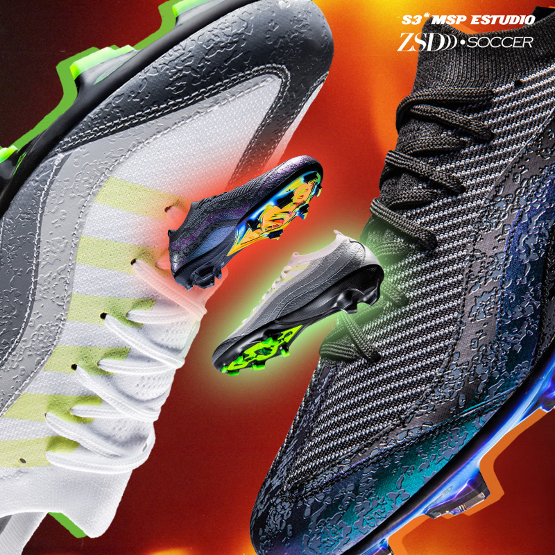Professional Soccer Shoes With Studs And Electroplated Soles Unisex_voghion.com