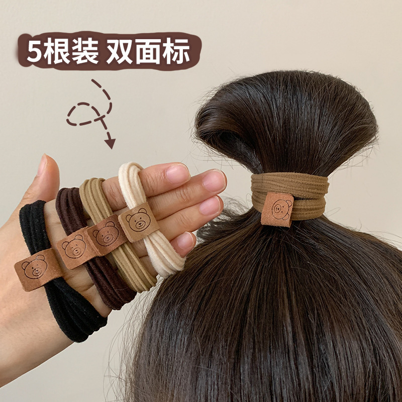 Ligas para el cabello de alta elasticidad de tela resistentes para mujer