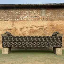 仿古石器流水摆件室内景观石槽庭院养鱼青石槽手工雕刻水池鱼缸