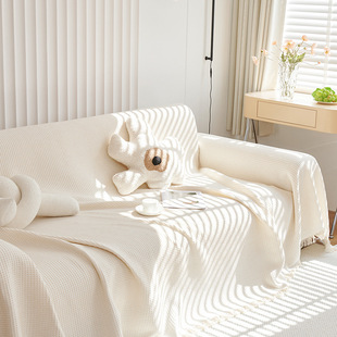 2025 New Ins Cream Style Cotton Gauze Single Sofa Cover Cloth Four-Season Universal Cover Multifunctional Blanket Manufacturer
