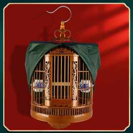 鸟笼子大号贵州画眉笼竹子大全套配件圆笼鹩哥八哥鸟笼子竹制批发