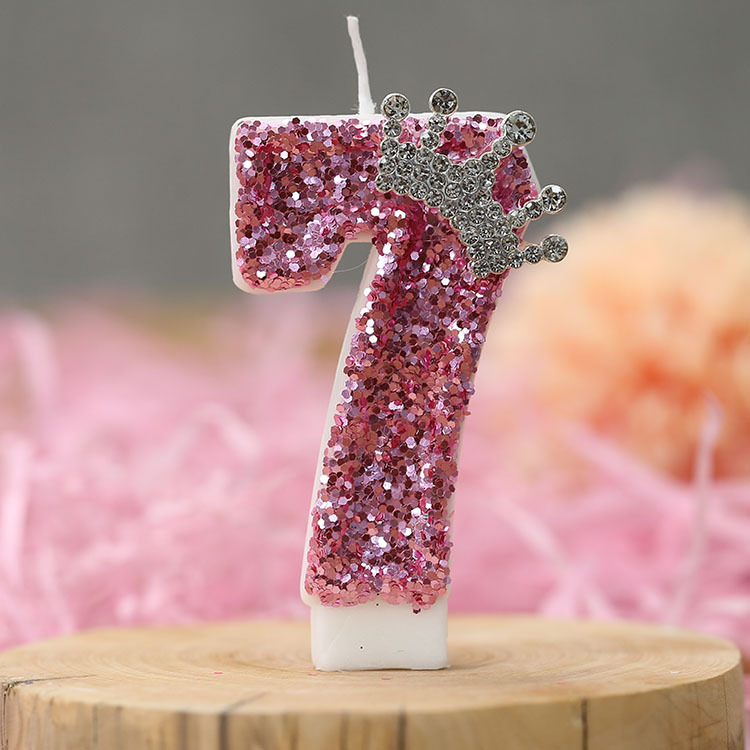 Nuevo cumpleaños vela digital corona princesa rosa pastel creativo vela transfronteriza e-commerce AliExpress vela dedicada