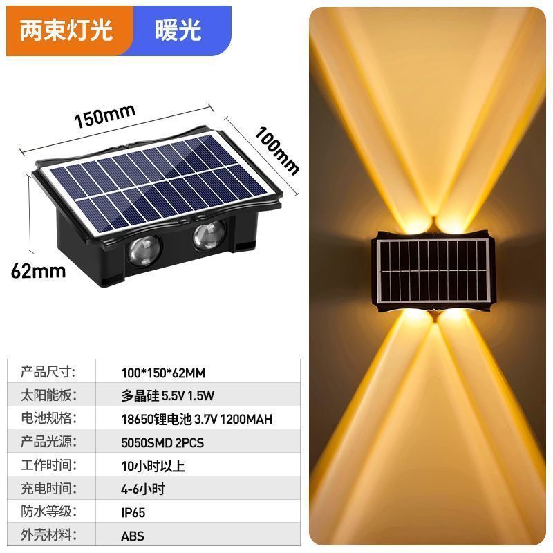 Luz solar de jardín exterior lava pared exterior impermeable jardín decoración de pared exterior luminosa paisaje de pared cercada atmósfera faro