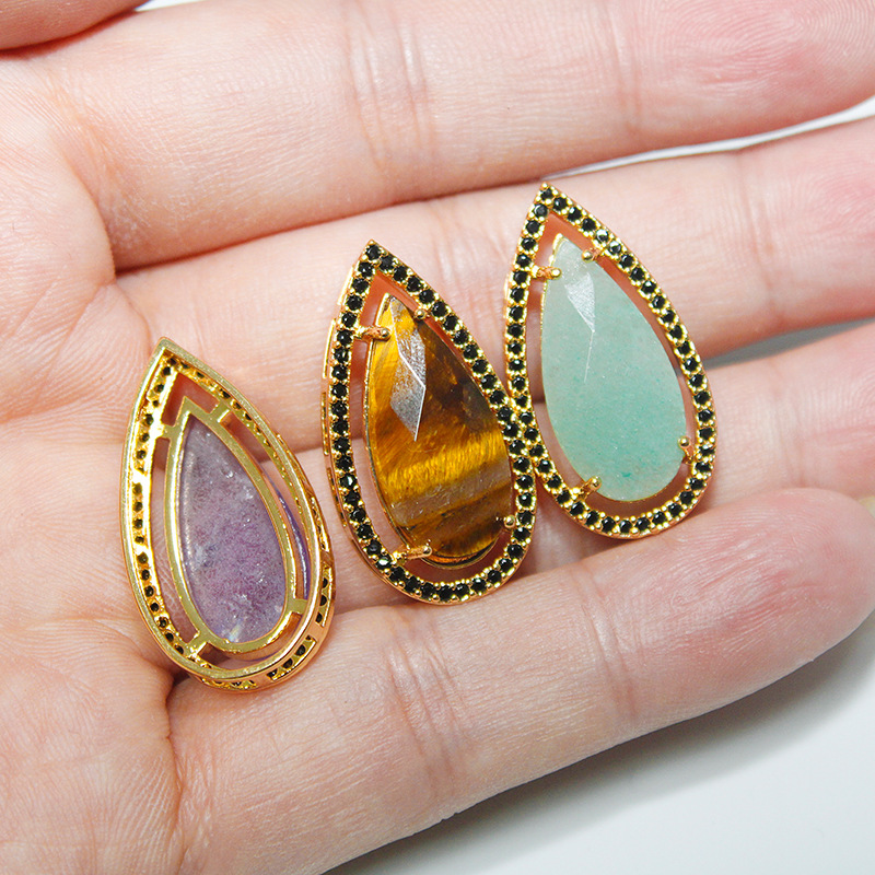 Fashion Water Droplets Crystal Inlay Crystal Rhinestones Pendant Necklace 1 Piece