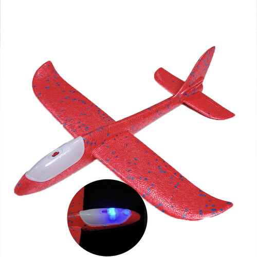 Internet celebrity toys outdoor children's large foam airplane hand-thrown spinner luminous throwing glider assembly model