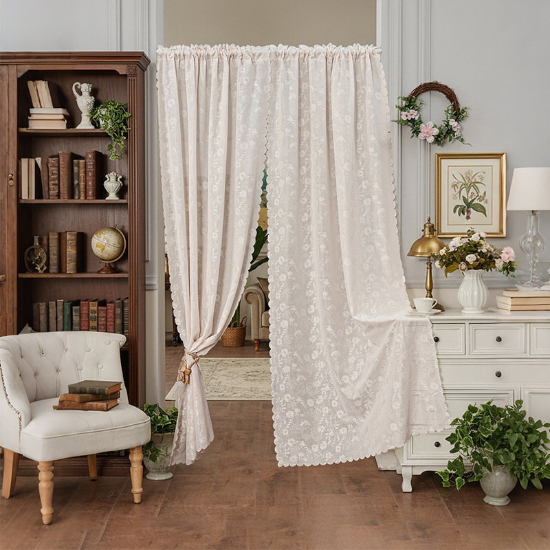 Cross-Border Popular American-Style Door Curtain for Bedroom, Living Room, Kitchen, Floral Patterned Privacy Curtain, French Cream Style, No-Drill Partition Curtain Cross-Border Popular American-Style Door Curtain for Bedroom, Living Room, Kitchen, Floral Patterned Privacy Curtain, French Cream Style, No-Drill Partition Curtain
