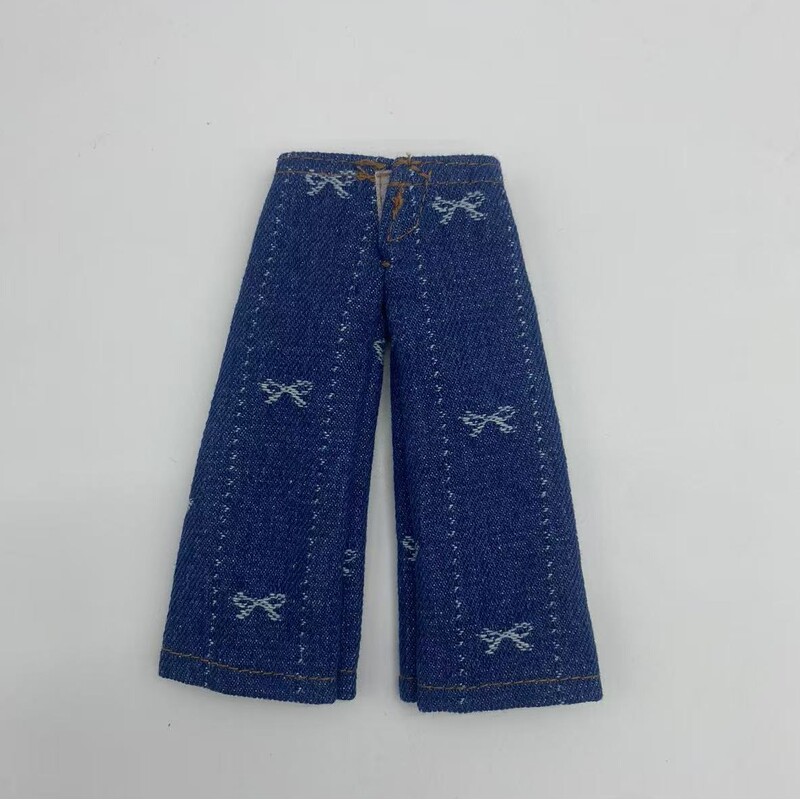 Cute Long-Legged Kt Cat Pendant High-Waisted Meteor Bow Straight Jeans Doll Clothing Accessories Wide-Leg Baby Clothes Cute Long-Legged Kt Cat Pendant High-Waisted Meteor Bow Straight Jeans Doll Clothing Accessories Wide-Leg Baby Clothes