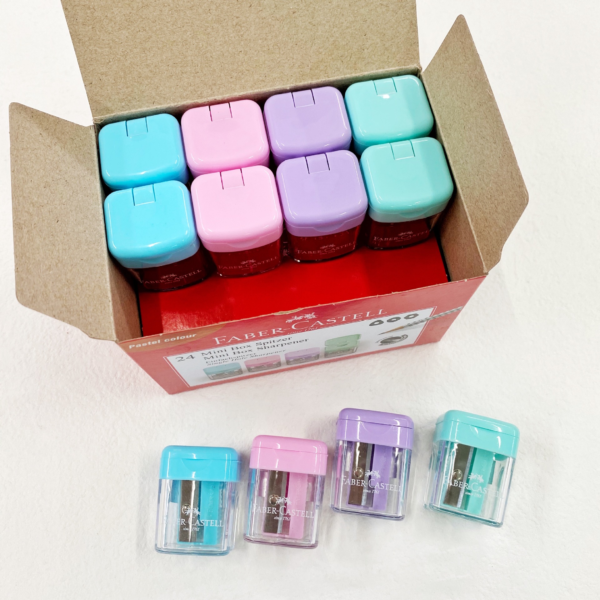 Alemán Faber-Jia 3819 sacapuntas Flip mini macaron barril sacapuntas para niños y estudiantes de primaria