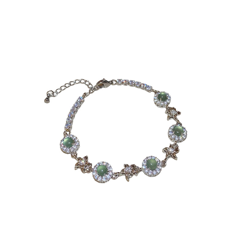 Pulsera de flor de circón transfronteriza para mujer, pulsera retro de nicho de alta gama, temperamento de moda, joyería de todo fósforo de lujo ligero al por mayor