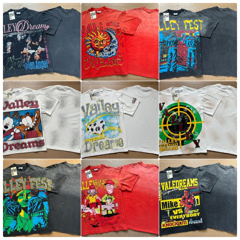 High-End Valeforever Valley American High Street Embroidered Rhinestone T-Shirt Pure Cotton Short-Sleeve Wholesale for Export High-End Valeforever Valley American High Street Embroidered Rhinestone T-Shirt Pure Cotton Short-Sleeve Wholesale for Export