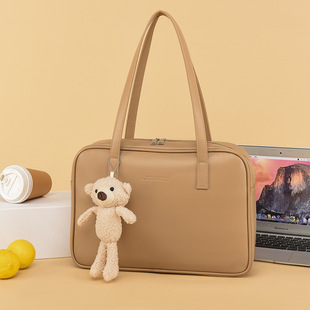 Cross-Border Shoulder Computer Bag 13inch Simple and Fashionable Pu 16inch Waterproof and Bubble Wrap Tote Notebook Briefcase