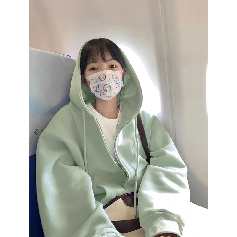 山东即墨卫衣外套女春秋季韩系穿搭慵懒运动帽衫2025新款开衫上衣|undefined