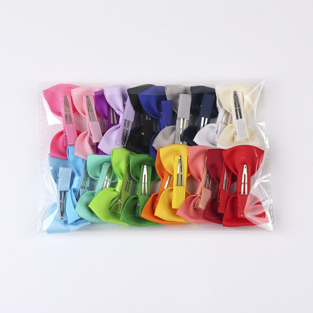 Simple Solid Color Children Thread Handmade Hair Clip 20 Pieces Set display picture 3