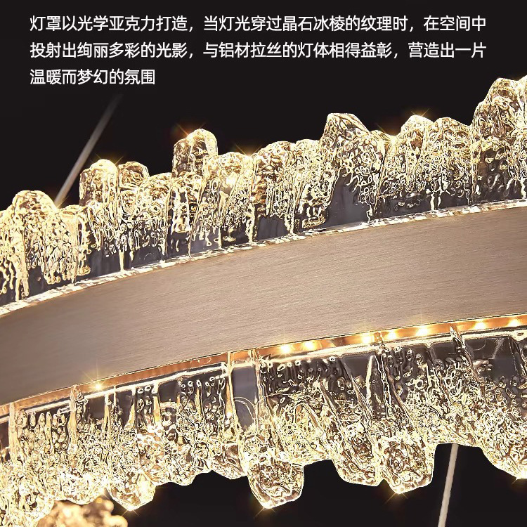 Nuevo diseño de anillo sala de estar dormitorio led lujo modelo de lámpara candelabro italiana sala de luz modelo de sala de lámpara de comedor principal