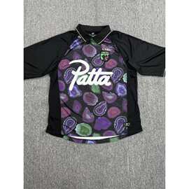 PATTA复古印花短袖POLO衫男女翻领速干运动足球服休闲百搭潮牌T恤