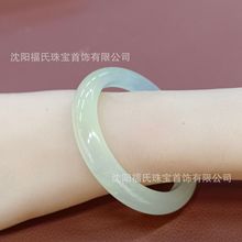 天然岫玉手镯冰透直播货源青提奶盖手镯玉髓水墨手镯玉石手镯