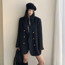 西装毛呢外套女2024秋冬新款韩版气质复古百搭小个子加厚呢子大衣