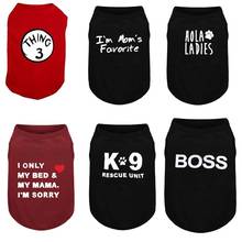 跨境小狗薄款宠物衣服支持一件DIY图案文字广告狗狗猫咪宠物衣服