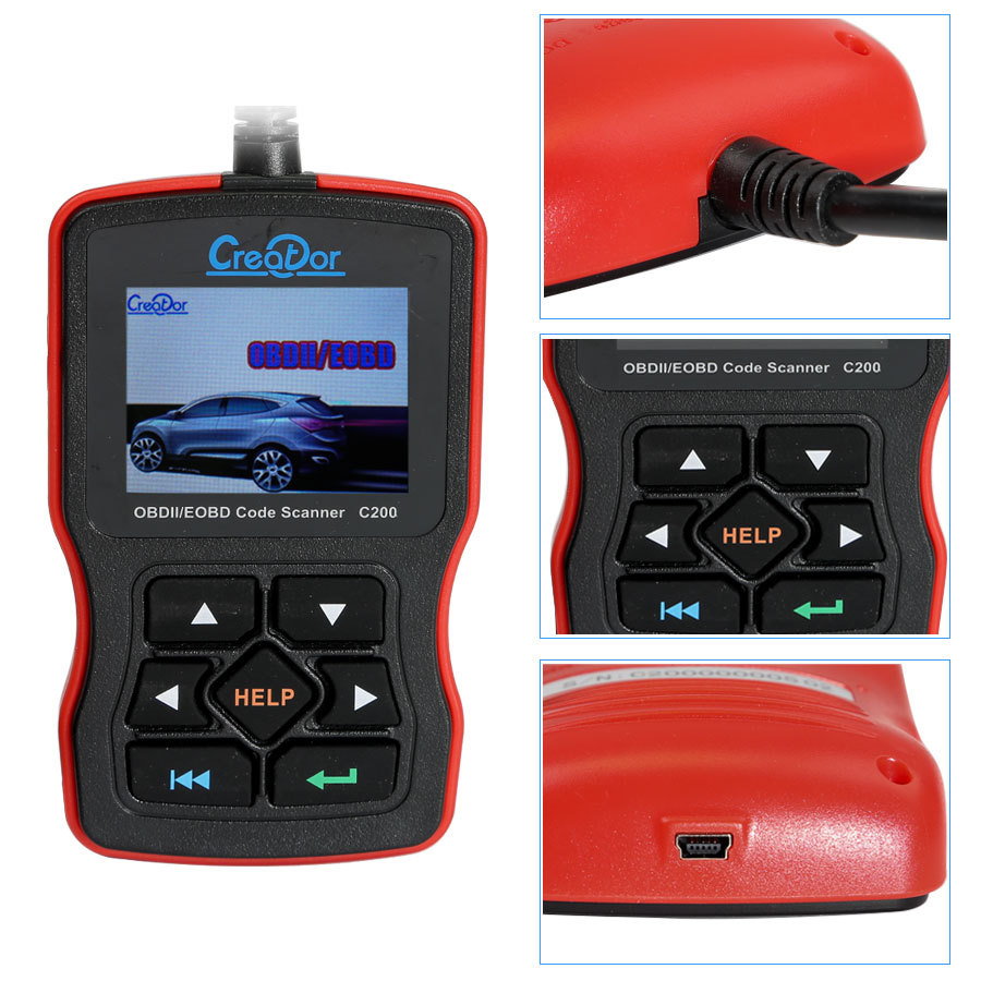 Cross-border foreign trade C200 multifunctional OBD2/EOBD scanner car diagnostic device with multi-language fault detection