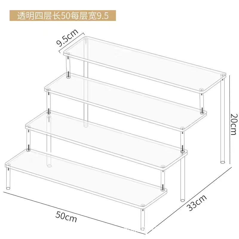 Acrílico de tres capas hechas a mano muñeca burbuja Matt Doll Jasmine cosméticos trapezoidal cartera joyería soporte de exhibición