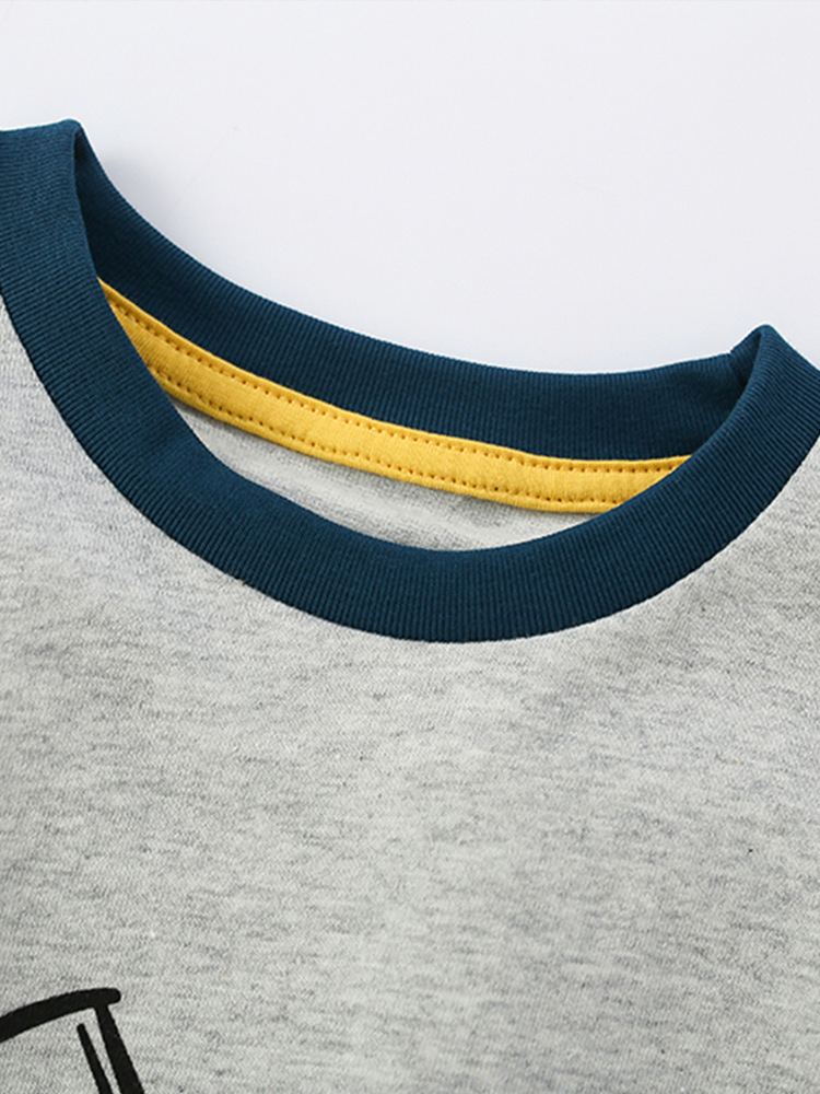 Malwee transfronterizo camiseta de niños primavera y otoño nuevo estilo europeo y americano de niños de cuello redondo camiseta de manga larga camiseta de base casual chaqueta